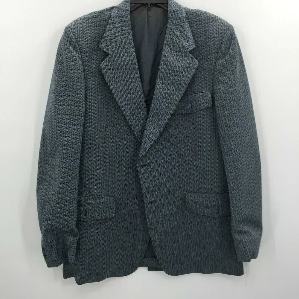 Hart Schaffner Marx Vintage Stripe 2 Piece Blazer Jacket Pants Suit ROCKABILLY